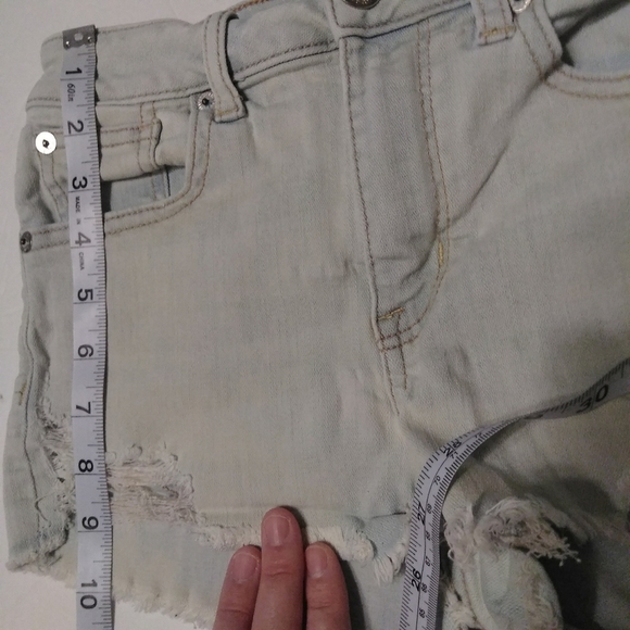 American Eagle High Rise Shortie Summer Casual Distressed Bohemian Shorts - Picture 10 of 12